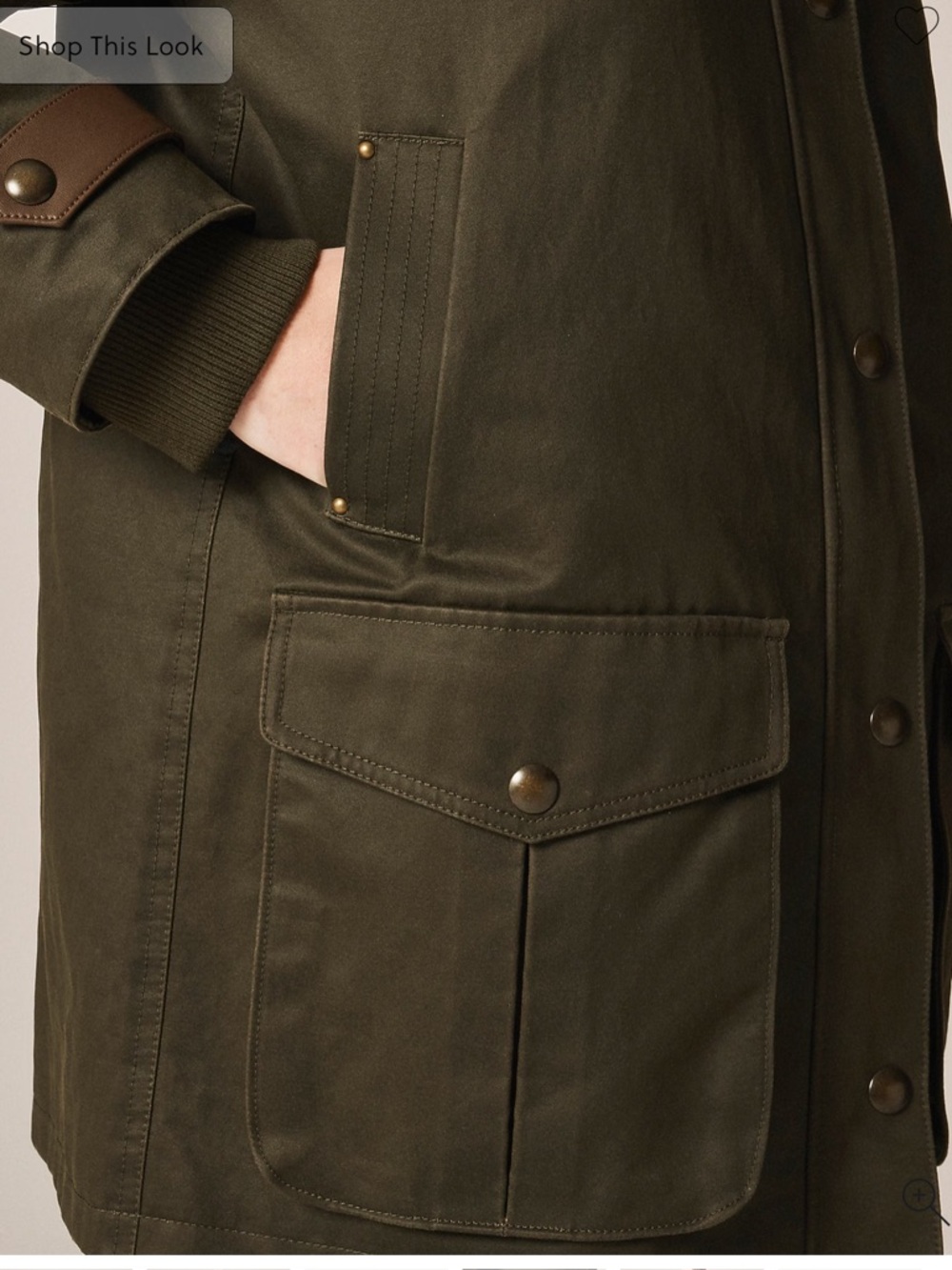 J.Crew Broken-in Barn Jacket™ with faux-leather collar - Picture 4 of 9